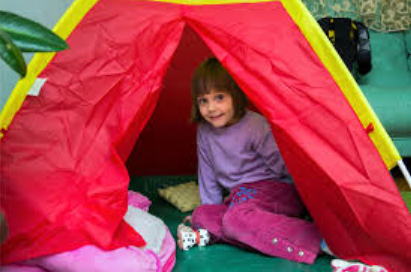 child in tent 
